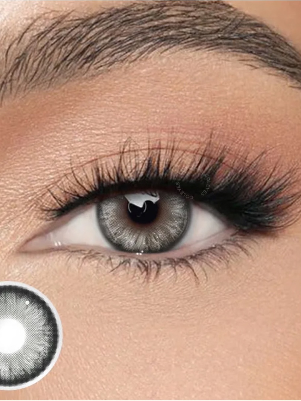 Gray Cosmetic Contact Lenses for Women - Natural Gray Eye Color